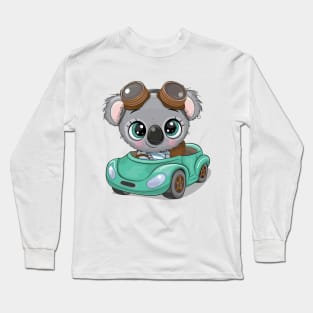 Cute Koala the driver of the green car Long Sleeve T-Shirt